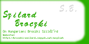 szilard broczki business card